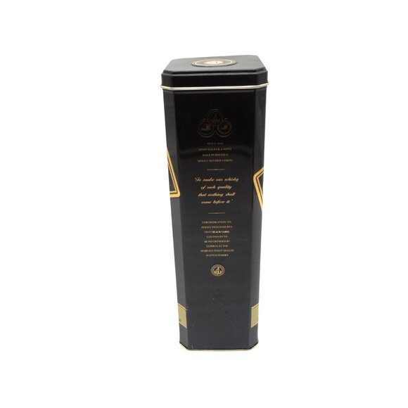 JOHNNIE WALKER Black Label 12-Year Whisky Tin Box Elegant Gold & Black - Picture 4 of 11